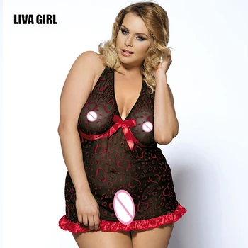 LIVA GIRL Women Sexy Lingerie Hot Lace Deep V Plus Size Red Heart Print Halter Babydoll Lingerie Back Female Erotic Lingerie 50
LIVA GIRL Women Sexy Lingerie Hot Lace Deep V Plus Size Red Heart Print Halter Babydoll Lingerie Back Female Erotic Lingerie 50
