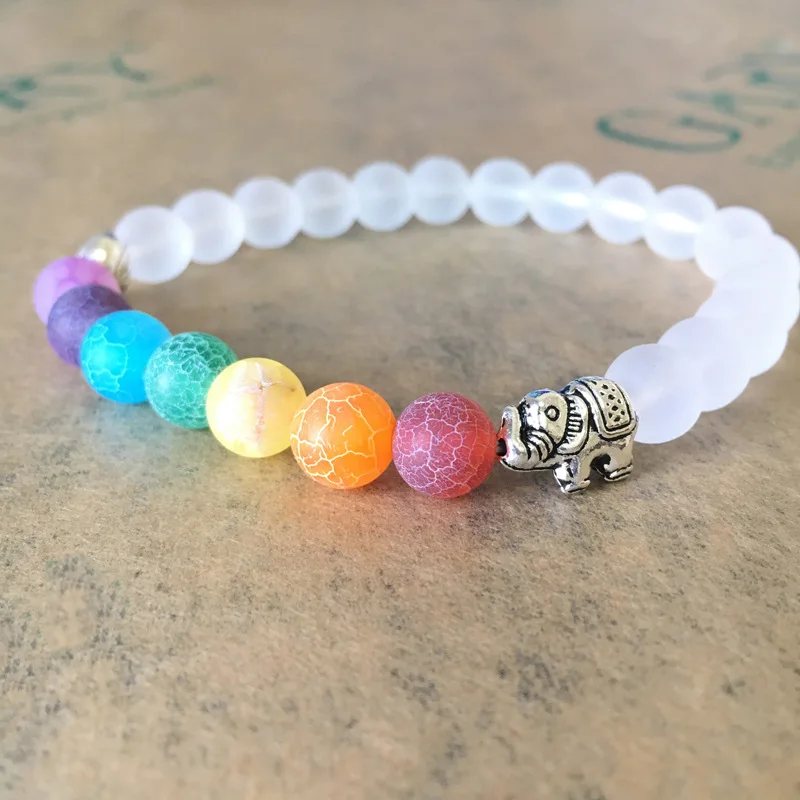Men Women Chakra Elephant Charm Beaded Bracelet 8MM White Matte Colorful beaded bracelet Yoga Energy Bracelet Jewelry
Men Women Chakra Elephant Charm Beaded Bracelet 8MM White Matte Colorful beaded bracelet Yoga Energy Bracelet Jewelry