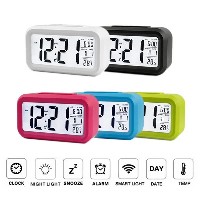 1pcs Multi function digital alarm clock, LED luminous intelligent clock with calendar, thermometer, home office student supplies
1pcs Multi function digital alarm clock, LED luminous intelligent clock with calendar, thermometer, home office student supplies
