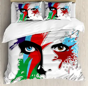 David Bowie Decor Queen Size Duvet Cover Set by Ambesonne Bowie's Eyes Ziggy Stardust Expression Inspired Artwork Colorful
David Bowie Decor Queen Size Duvet Cover Set by Ambesonne Bowie's Eyes Ziggy Stardust Expression Inspired Artwork Colorful