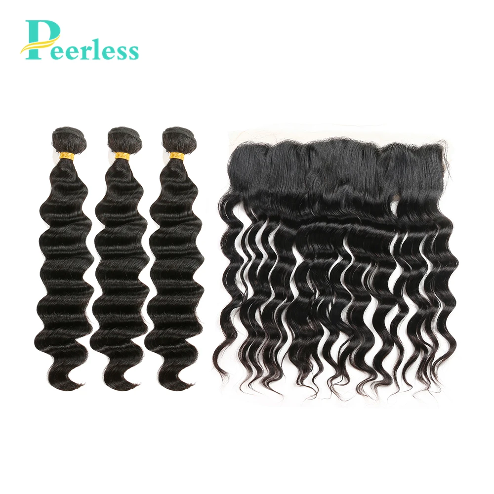 PEERLESS Virgin Hair Peruvian Loose Wave 3 Bundles With Frontal 13*4 Lace Natural Color Raw Human Hair Extensions
PEERLESS Virgin Hair Peruvian Loose Wave 3 Bundles With Frontal 13*4 Lace Natural Color Raw Human Hair Extensions