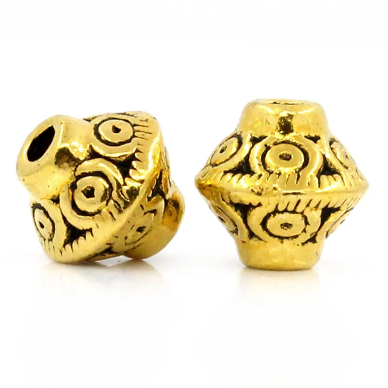 DoreenBeads цинковый металлический телефон двухконусный Золотой тональный узор цвет