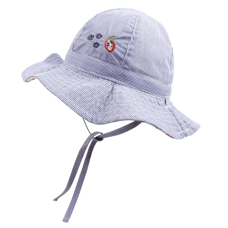 Summer Baby Girls Hat Reversible Heart Baby Bucket Hat Wide Brim Sun Hat Caps For Girls Toddler Kids Hat Baby Girls Clothing (30)