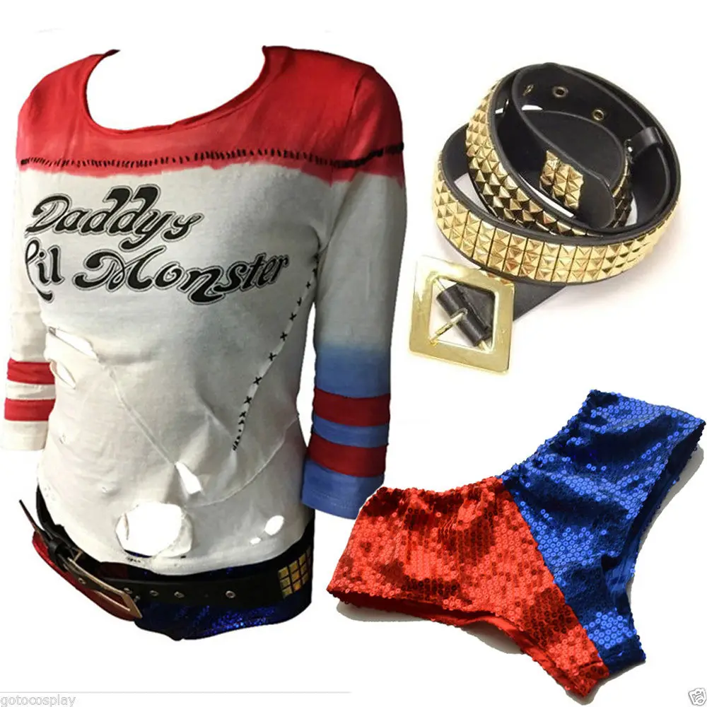 Harley Quinn Baseball Tshirt Sequins Shorts Bat Suicide Squad Wood Halloween Accerssories Cosplay Costume
Harley Quinn Baseball Tshirt Sequins Shorts Bat Suicide Squad Wood Halloween Accerssories Cosplay Costume