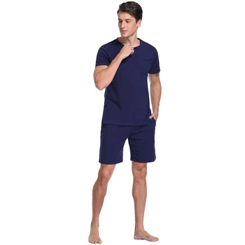 Hawiton Summer 100% Cotton Men's Pajamas Set Short Sleeve Male Sleepwear Set Casual Bottom Homewear Clothing Nightwear
Hawiton Summer 100% Cotton Men's Pajamas Set Short Sleeve Male Sleepwear Set Casual Bottom Homewear Clothing Nightwear