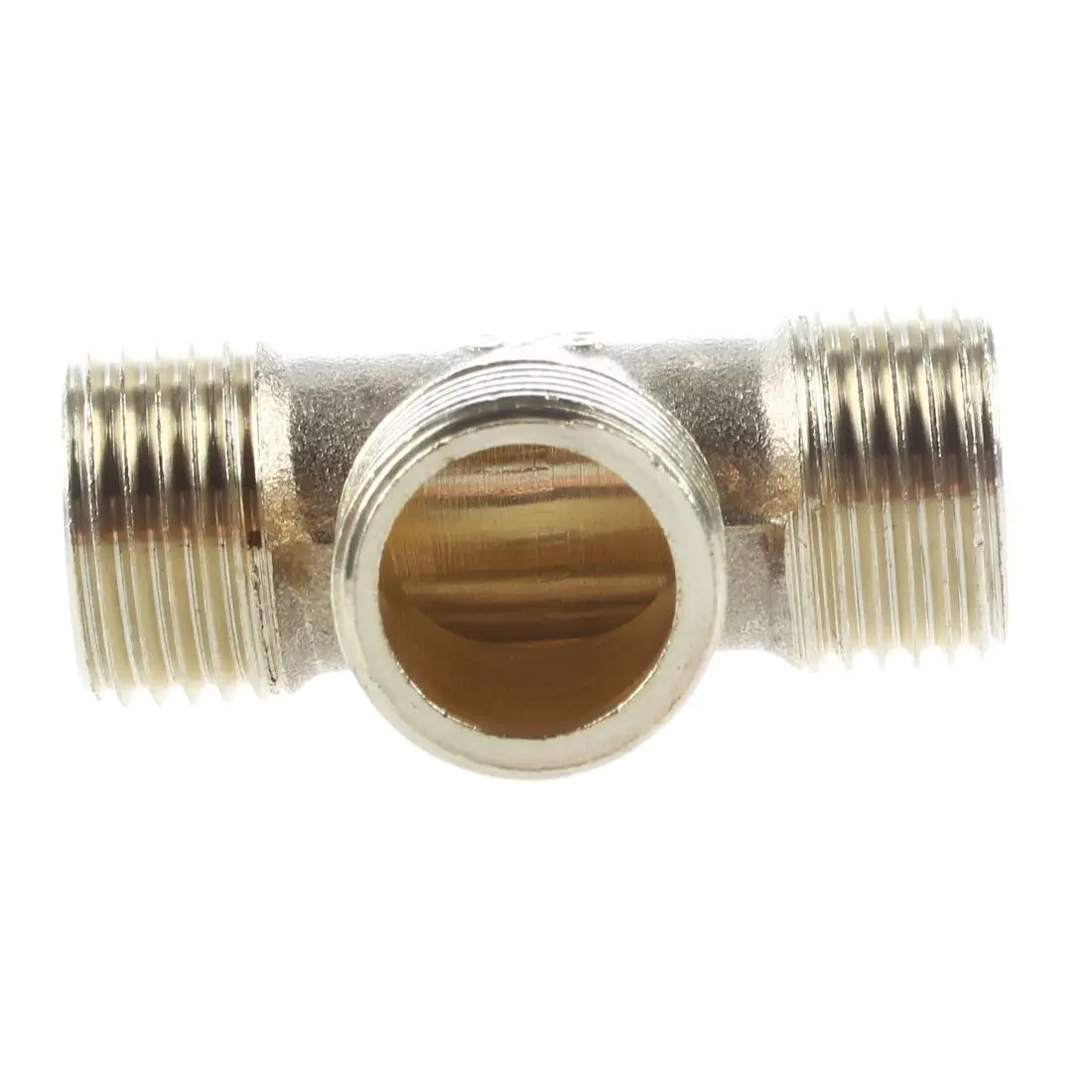 T Shape Water Fuel Pipe Male Tee Adapter Connector 1//2 Gold BSG