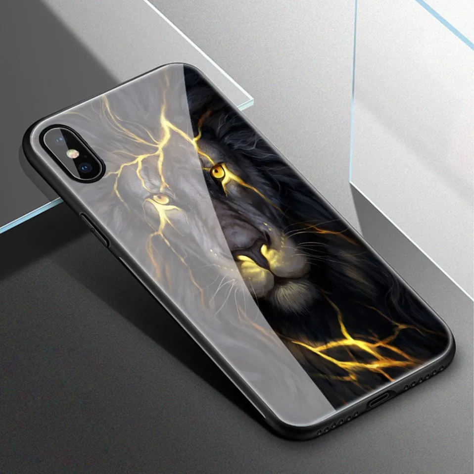 Luxury Tempered Glass Case For iPhone XS Max XR X Coque iPhone8 Silicone Pattern iPhonexs Phone Case For iPhone XS 6 6S 7 8 Plus (20)