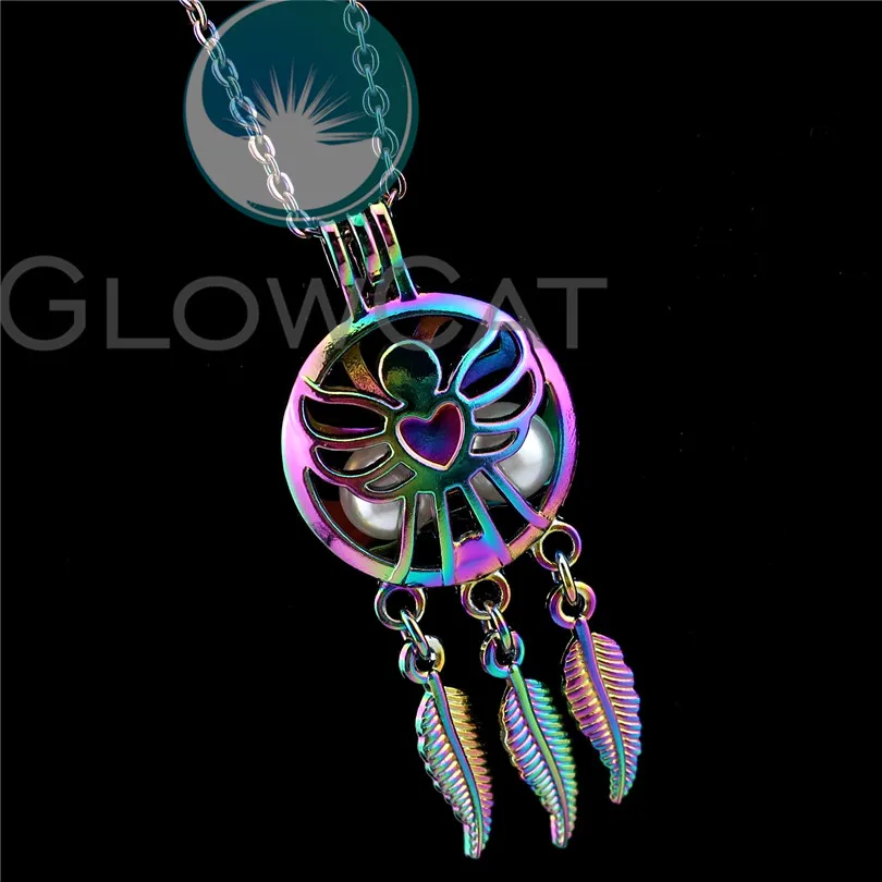 R-C826 Rainbow Color Dreamcatcher Feather Angel Girl Beads Cage Pendant Perfume Diffuser Aroma Pearl Cage Locket Necklace
R-C826 Rainbow Color Dreamcatcher Feather Angel Girl Beads Cage Pendant Perfume Diffuser Aroma Pearl Cage Locket Necklace