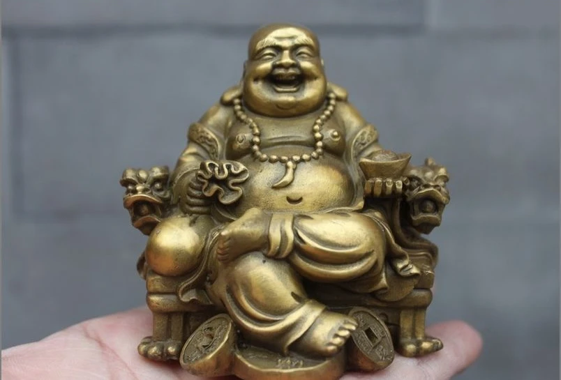 Chinese Brass Copper Carved sit Dragon Chair YuanBao Maitreya Buddha Statue a(5.19)
Chinese Brass Copper Carved sit Dragon Chair YuanBao Maitreya Buddha Statue a(5.19)