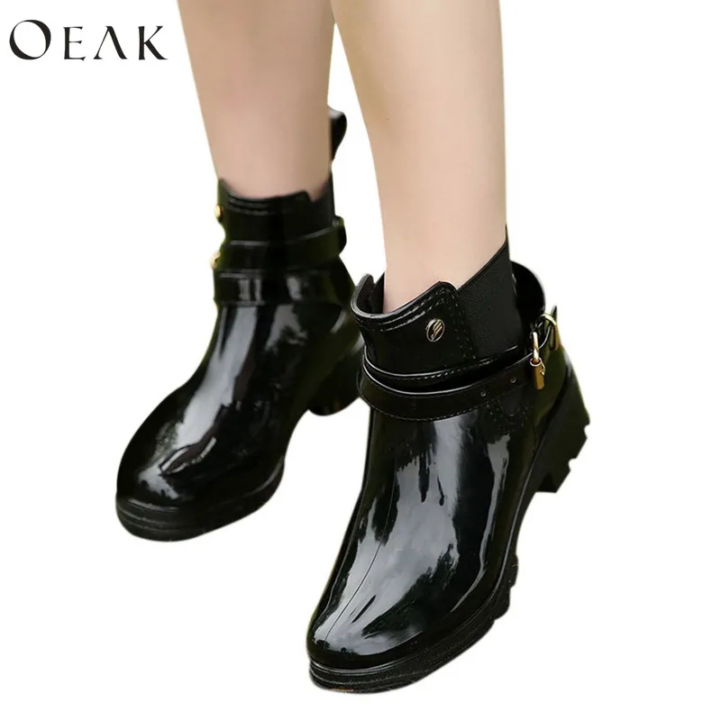 Oeak Women's rain boots waterproof Martin boots elastic glossy PVC Walking Outdoor Hunting Shoes Ankle Martins Ladies Beauty
Oeak Women's rain boots waterproof Martin boots elastic glossy PVC Walking Outdoor Hunting Shoes Ankle Martins Ladies Beauty