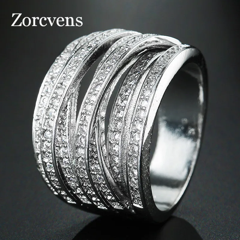ZORCVENS Top New Antique Mosaic AAA Zircon Crystal Multilayer Vintage Silver Color Cross Double X Ring for Women
ZORCVENS Top New Antique Mosaic AAA Zircon Crystal Multilayer Vintage Silver Color Cross Double X Ring for Women