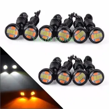 

Yiastar 10pcs 12V DC 23MM 5730 6 LED Eagle Eye Daytime Running Dual Color DRL Light Switchback Turn Signal Lamp