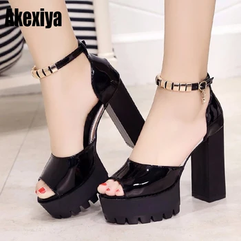 Thick bottom high heel shoes Fish mouth Buckle metal decoration wedding party high heel sandals 11.5cm heel shoes women f296
Thick bottom high heel shoes Fish mouth Buckle metal decoration wedding party high heel sandals 11.5cm heel shoes women f296