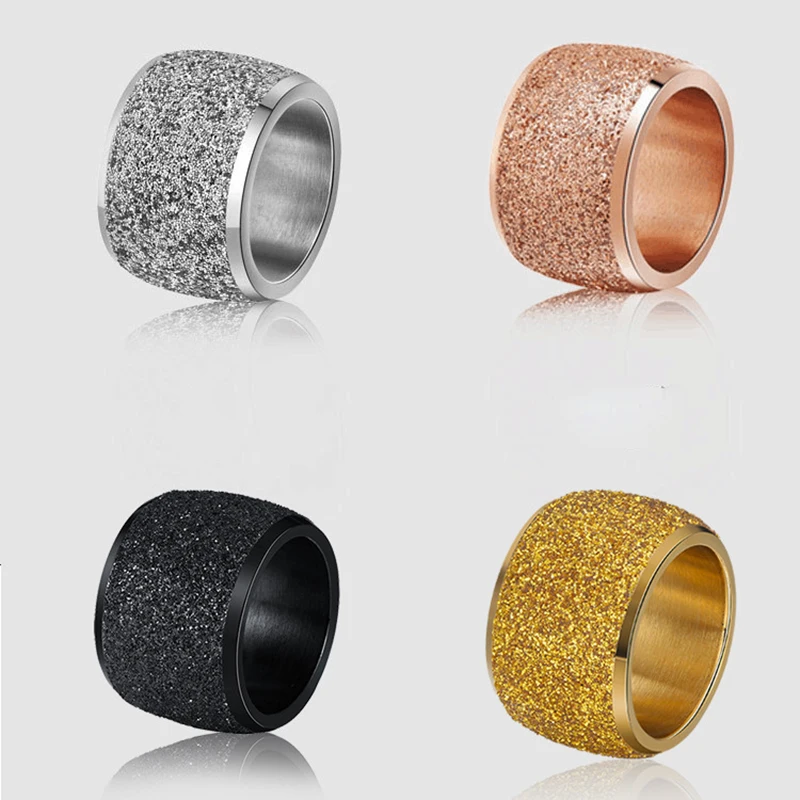 Punk Gold /Silver/Rose Gold Stainless Steel Rings 16mm Frosting Surface Big Wedding Band Party Ring for Women Jewelry Size 6-11
Punk Gold /Silver/Rose Gold Stainless Steel Rings 16mm Frosting Surface Big Wedding Band Party Ring for Women Jewelry Size 6-11