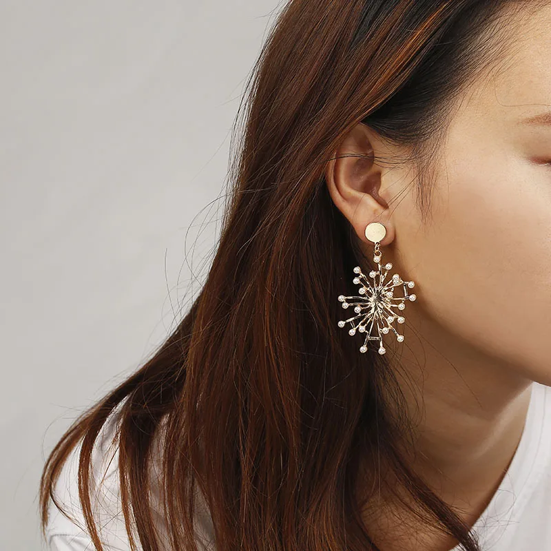 Cubic Zirconia Cabinet Cross Drop//Dangle Earrings Fashion Pearl Beads Jewelry