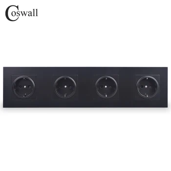 COSWALL 4 Gang Wall Power Socket Grounded 16A EU Standard Quadruple Outlet With Childen Protective Door PC panel 
COSWALL 4 Gang Wall Power Socket Grounded 16A EU Standard Quadruple Outlet With Childen Protective Door PC panel