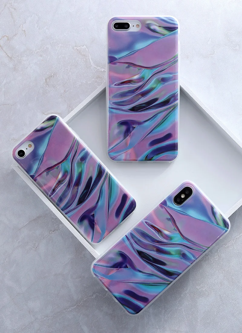 Iphone 5s 5 SE 6 6s 8 6/7/8 plus X Granite Scrub Marble Stone Painted Silicone Phone Case