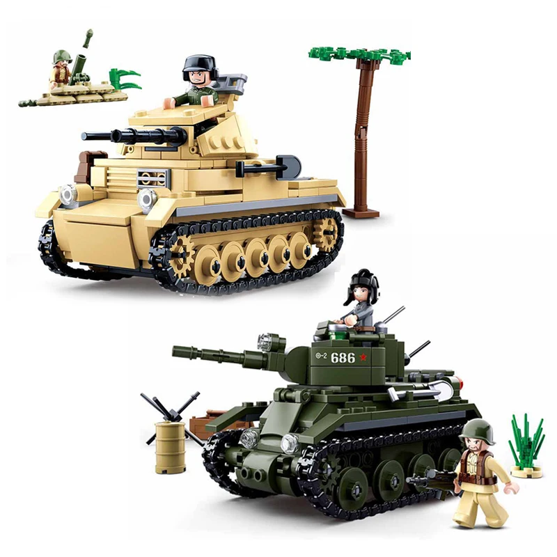 347PCS Technik Military Tank Building Blocks Model Figures Compatible Brand Army WW2 Soldier Police Weapon Bricks Sets Toy Gfit
347PCS Technik Military Tank Building Blocks Model Figures Compatible Brand Army WW2 Soldier Police Weapon Bricks Sets Toy Gfit