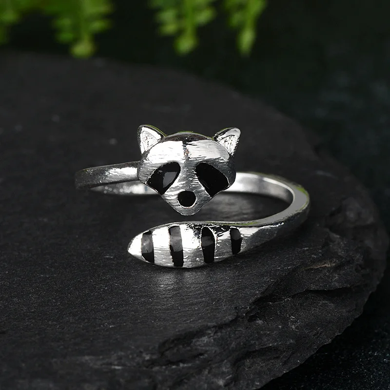 Fashion Creative Silver Color Raccoon Female Ring Cute Animal Opening Rings for Women Party Adjustable Jewelry Wholesale Anillos
Fashion Creative Silver Color Raccoon Female Ring Cute Animal Opening Rings for Women Party Adjustable Jewelry Wholesale Anillos