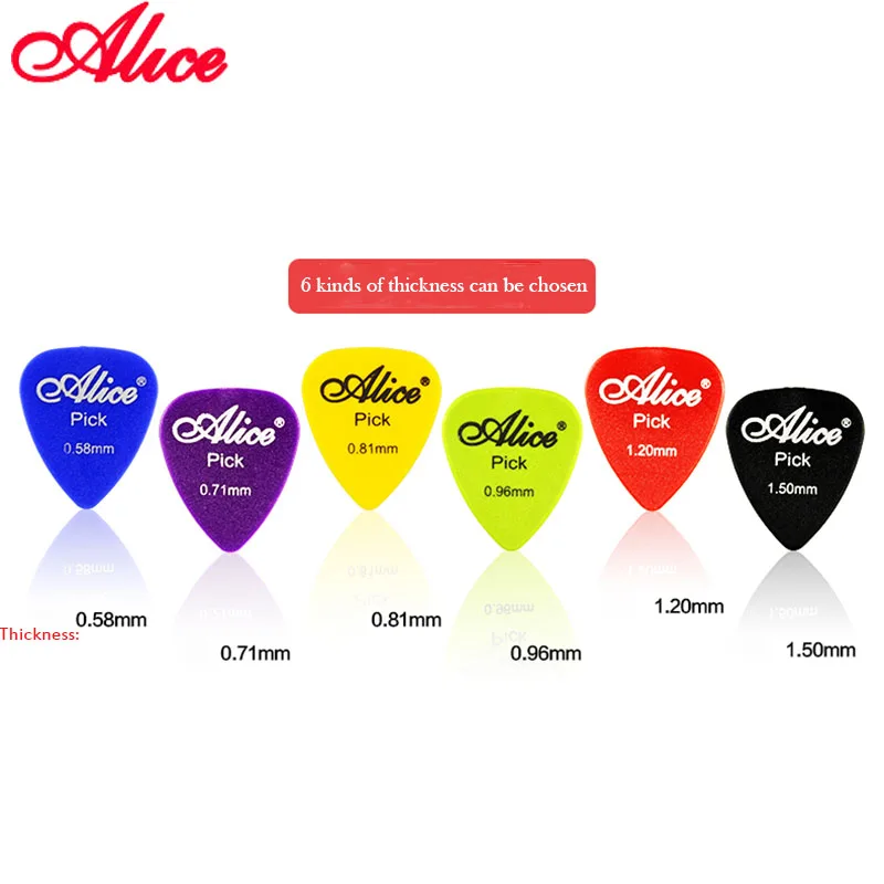 

60 Pieces Alice Non-slip ABS Guitar Picks Plectrum Gauge 0.58mm 0.71mm 0.81mm 0.96mm 1.20mm 1.50mm Color Random Guitar Parts
