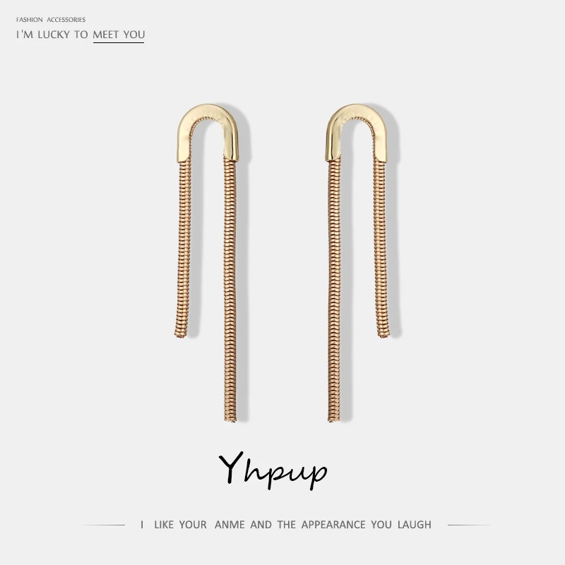 Yhpup Gold/Silver/Gun Metal Long Chain Drop Dangle Charm Earrings For Women Party Punk Night Club Brand Earrings oorbellen
Yhpup Gold/Silver/Gun Metal Long Chain Drop Dangle Charm Earrings For Women Party Punk Night Club Brand Earrings oorbellen