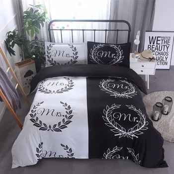 Hot Selling Couple Bedding Set Black And White Pattern Duvet Cover Pillow Case Simple Style Home Textile
Hot Selling Couple Bedding Set Black And White Pattern Duvet Cover Pillow Case Simple Style Home Textile