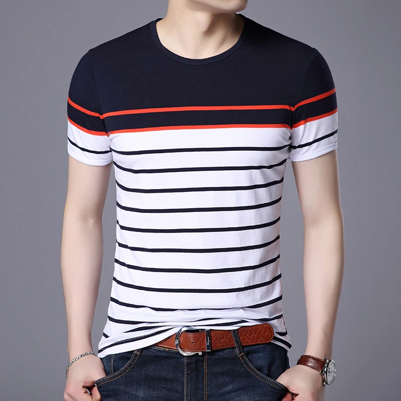 2019 New Fashion Brand Tshirt Men Stripe Slim Fit Summer Trending Tops Street Style O Neck Short Sleeve T-Shirt Men Clothing
2019 New Fashion Brand Tshirt Men Stripe Slim Fit Summer Trending Tops Street Style O Neck Short Sleeve T-Shirt Men Clothing