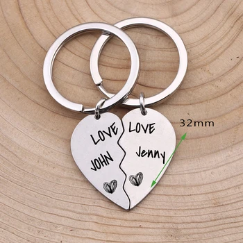 1 Pair Couple Key Chain Name Private Customize For Boyfriend Girlfriend Love Heart Shaped Valentine's Day Memorial Jewelry
1 Pair Couple Key Chain Name Private Customize For Boyfriend Girlfriend Love Heart Shaped Valentine's Day Memorial Jewelry