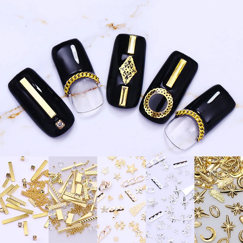 Nail Studs Rivet Shiny Mini Beads AB Color Rhinestones Star Moon Shape Mixed Size Metal Gold Silver 3D Nail Art Decorations
Nail Studs Rivet Shiny Mini Beads AB Color Rhinestones Star Moon Shape Mixed Size Metal Gold Silver 3D Nail Art Decorations