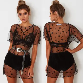 2019 Fashion Women Sexy See-Through Mesh Blouses Cover Ups Summer Ladies Beach Short Sleeve Blouses Tops
2019 Fashion Women Sexy See-Through Mesh Blouses Cover Ups Summer Ladies Beach Short Sleeve Blouses Tops