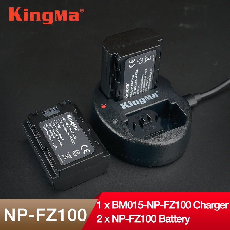 KingMa NP-FZ100 NPFZ100 NP FZ100 2000mAh Battery + Dual USB Charger for Sony NP-FZ100, BC-QZ1, Sony a9, a7R III, a7 III, ILCE-9
KingMa NP-FZ100 NPFZ100 NP FZ100 2000mAh Battery + Dual USB Charger for Sony NP-FZ100, BC-QZ1, Sony a9, a7R III, a7 III, ILCE-9