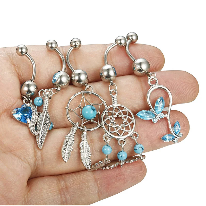 5Pcs/Set Stainless Steel Blue Crystal Navel Belly Button Rings Piercing Jewelry for Women
5Pcs/Set Stainless Steel Blue Crystal Navel Belly Button Rings Piercing Jewelry for Women