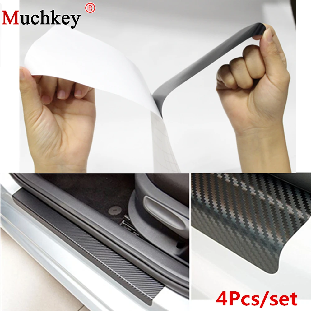 4Pcs Black Car Door Plate Stickers Carbon Fiber Look Car Sticker Sill Scuff Cover Anti Scratch Decal Universal For All Car
4Pcs Black Car Door Plate Stickers Carbon Fiber Look Car Sticker Sill Scuff Cover Anti Scratch Decal Universal For All Car