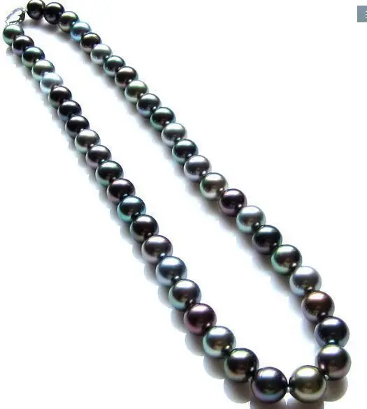 10-11mm natural Australian south seas peacock black pearl necklace 18inch s925 (9.13)
10-11mm natural Australian south seas peacock black pearl necklace 18inch s925 (9.13)