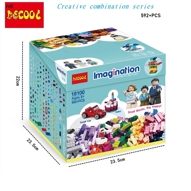 Decool 18100 Creative box 592PCS DIY bricks toys for children educational building blocks for lego MOC for minifigure 10696
Decool 18100 Creative box 592PCS DIY bricks toys for children educational building blocks for lego MOC for minifigure 10696