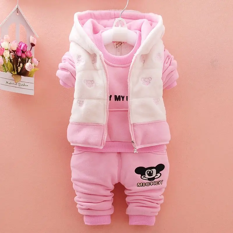 Winter Baby Girls Boys Clothes Sets Children Mickey Monkey Cotton-velvet t-shirt Vest Pant Kids Infant toddler Warm Outdoot Suit
Winter Baby Girls Boys Clothes Sets Children Mickey Monkey Cotton-velvet t-shirt Vest Pant Kids Infant toddler Warm Outdoot Suit