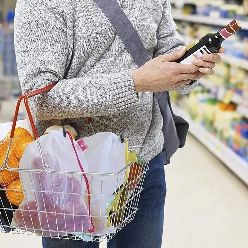 5 PCs Supermarket Mesh Cloth Bundle Pocket Reusable Drawstring Mesh Bags Fruit Vegetable Sacks Storage Shopping Bag Toys Pouch
5 PCs Supermarket Mesh Cloth Bundle Pocket Reusable Drawstring Mesh Bags Fruit Vegetable Sacks Storage Shopping Bag Toys Pouch