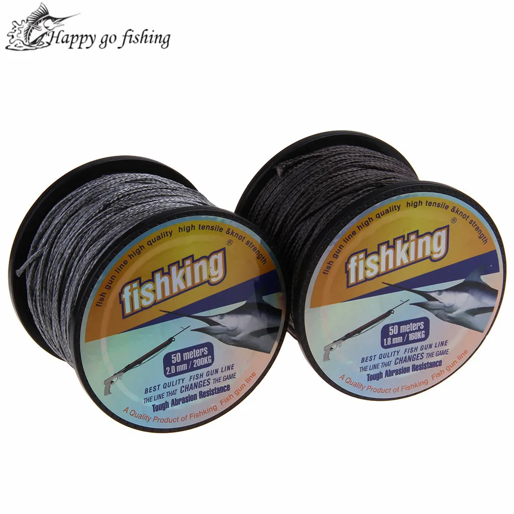 

FISH KING 50M 1.8mm/160kg 2.0mm/200kg Excellent Carp Fishing Spearfishing Rope Cord Gun Line Multifilament PE Braided