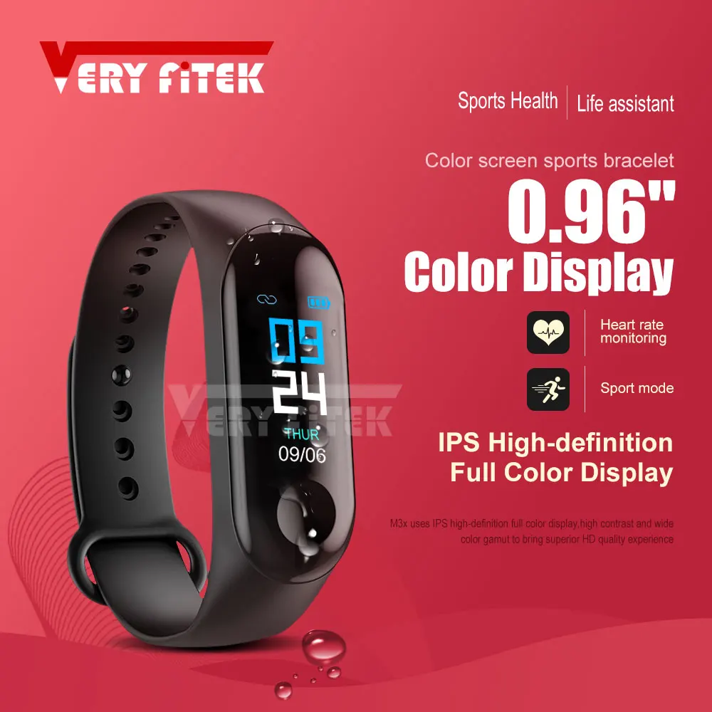 VERYFiTEK M3X Smart Band Blood Pressure Heart Rate Monitor Wristband Fitness Tracker Smart Bracelet for Android iOS pk Mi Band 3
VERYFiTEK M3X Smart Band Blood Pressure Heart Rate Monitor Wristband Fitness Tracker Smart Bracelet for Android iOS pk Mi Band 3