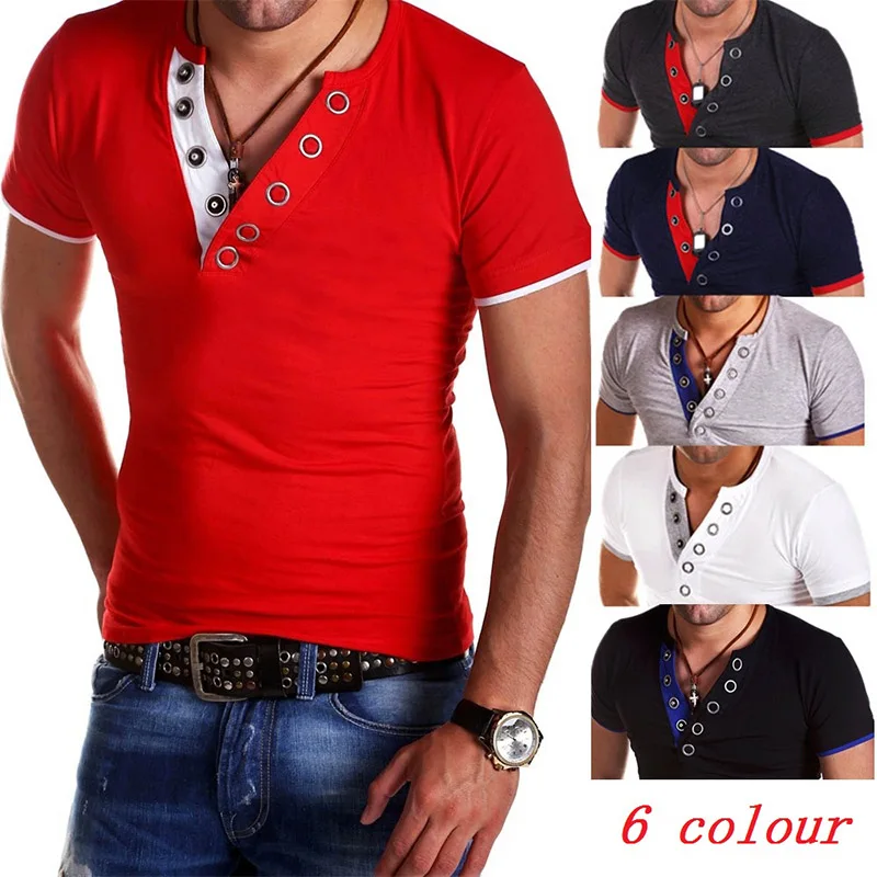 ZOGAA New T-Shirt Men Button Short Sleeve Fitness Top Cotton Polyester Pollover V Neck Collar Tshirt Men Five Colour Size S-3XL
ZOGAA New T-Shirt Men Button Short Sleeve Fitness Top Cotton Polyester Pollover V Neck Collar Tshirt Men Five Colour Size S-3XL