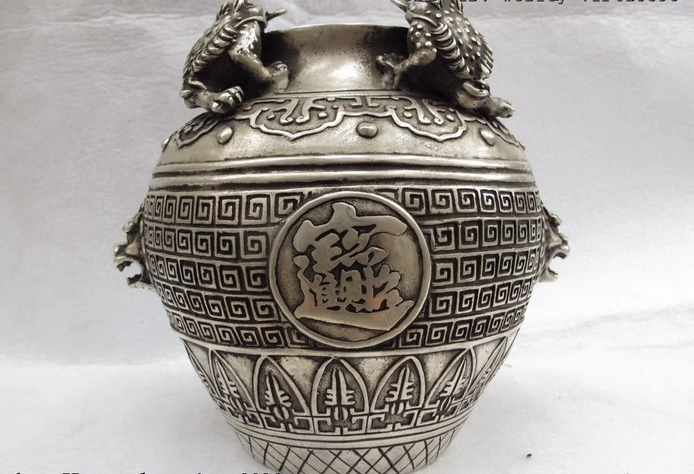 8 Chinese Folk White Copper Silver Fengshui Wealth Four toad crock Treasure bowl
8 Chinese Folk White Copper Silver Fengshui Wealth Four toad crock Treasure bowl