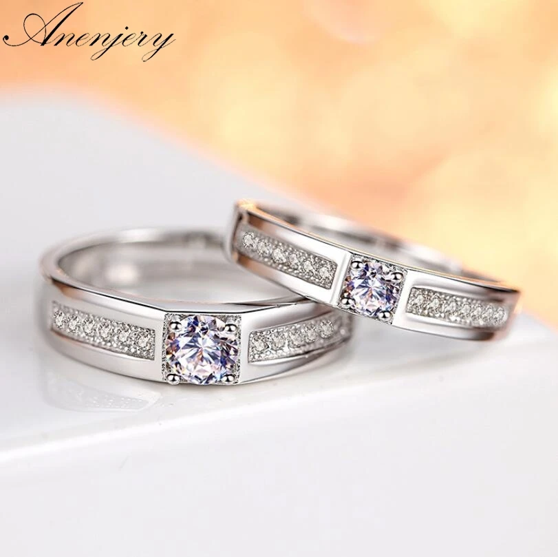 Anenjery 1PCS 925 Sterling Silver Couple Rings Micro CZ Zircon Opening Wedding Rings For Women Men Engagement S-R245
Anenjery 1PCS 925 Sterling Silver Couple Rings Micro CZ Zircon Opening Wedding Rings For Women Men Engagement S-R245
