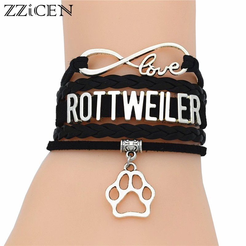 Fashion Infinity Love Germany ROTTWEILER Letter Bracelets Rope Leather Dog Pet Paw Charm Bangle for Women Christmas Gift Jewelry
Fashion Infinity Love Germany ROTTWEILER Letter Bracelets Rope Leather Dog Pet Paw Charm Bangle for Women Christmas Gift Jewelry