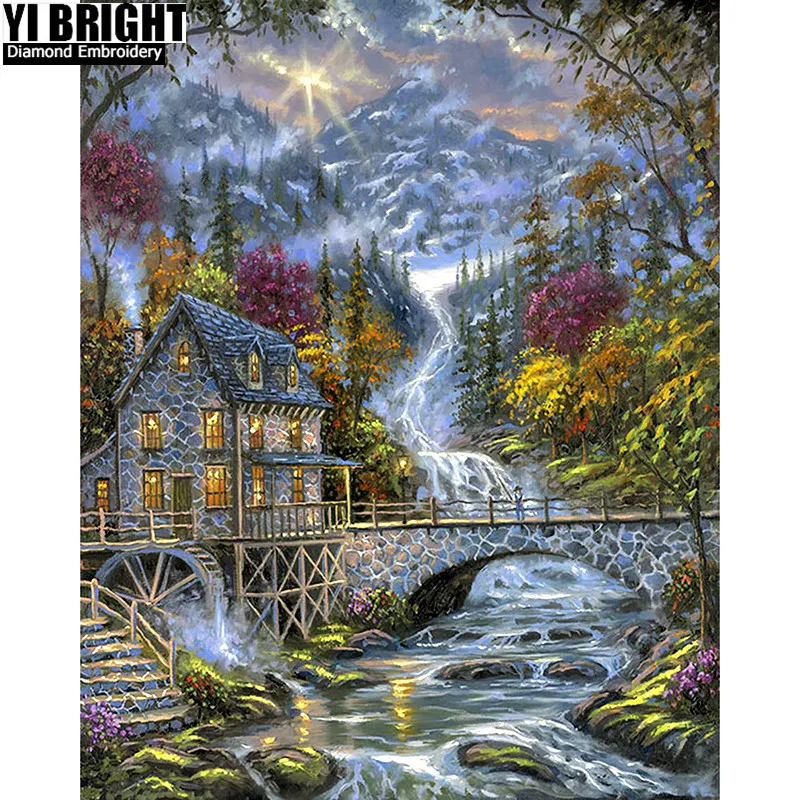full square drill diamond embroidery waterfall house 5d diy diamond painting Cross Stitch Rhinestone mosaic decoration
full square drill diamond embroidery waterfall house 5d diy diamond painting Cross Stitch Rhinestone mosaic decoration