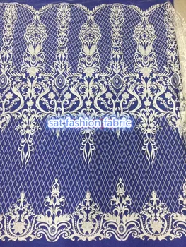 Latest White African French Lace Fabric SAT-6688-1 with High Quality embroidered lace fabric
Latest White African French Lace Fabric SAT-6688-1 with High Quality embroidered lace fabric
