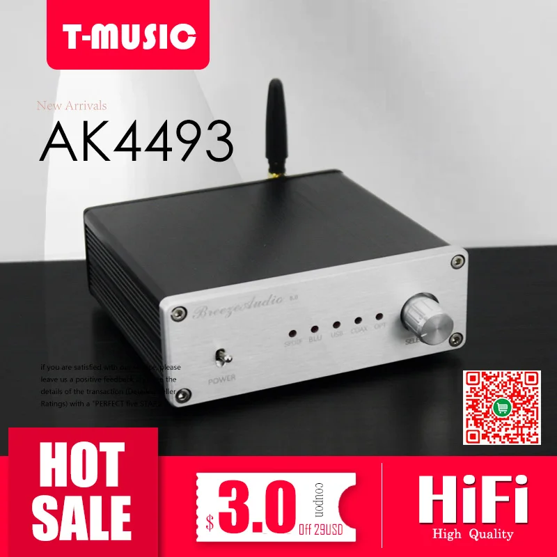 2019 Verison HIFI AK4493 + Bluetooth 5.0 + XMOS USB DAC Decoder Support Coaxial / Optical / USB Input W/ DC12V Power supply
2019 Verison HIFI AK4493 + Bluetooth 5.0 + XMOS USB DAC Decoder Support Coaxial / Optical / USB Input W/ DC12V Power supply