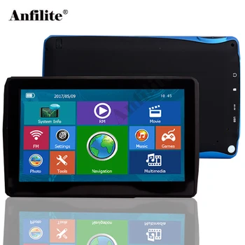 

Anfilite Free shipping 7 inch car gps navigator wince Ce 6.0 DDR3 128M 4GB Bluetooth avin truck GPS Navigation with sunshade
