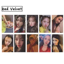 10 teile/paket Heißer Verkauf Neue Ankunft Rot Samt Album LOMO Karten K-POP Mode Selbst Made Papier Foto Karte HD Photocard schreibwaren(China)