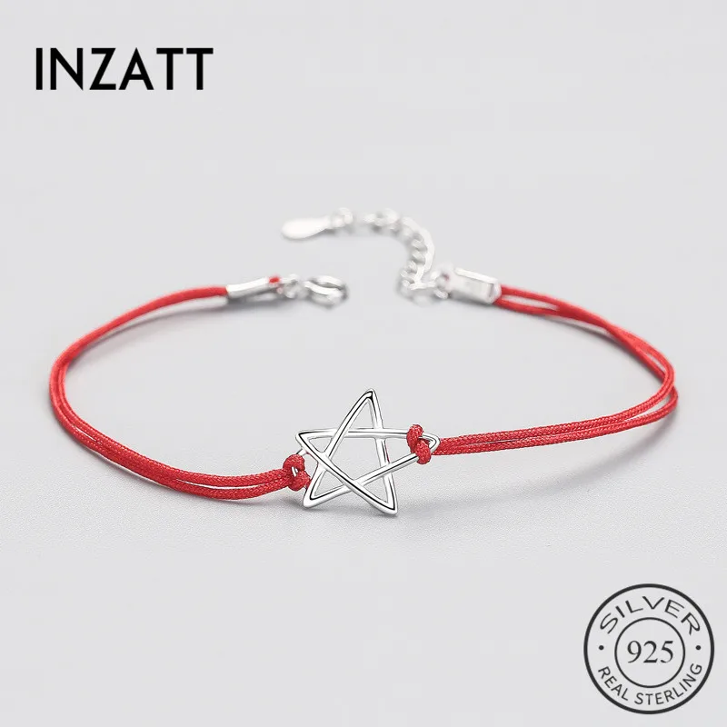 INZATT Cute Real 925 Sterling Silver Red Chain Bracelet For Women Romantic Party Pentagram Star Hollow Fashion Jewelry Girl Gift
INZATT Cute Real 925 Sterling Silver Red Chain Bracelet For Women Romantic Party Pentagram Star Hollow Fashion Jewelry Girl Gift