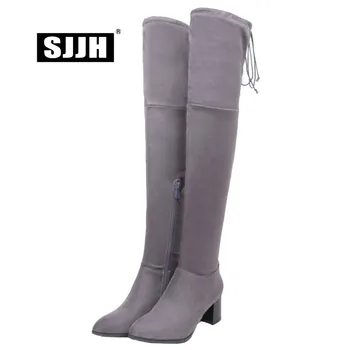 SJJH Women Long Chelsea Boots with Point Toe Chunky Nubuck Zip Over-the-Knee Boots Autumn Fashion Casual Shoes Large Size Q607
SJJH Women Long Chelsea Boots with Point Toe Chunky Nubuck Zip Over-the-Knee Boots Autumn Fashion Casual Shoes Large Size Q607